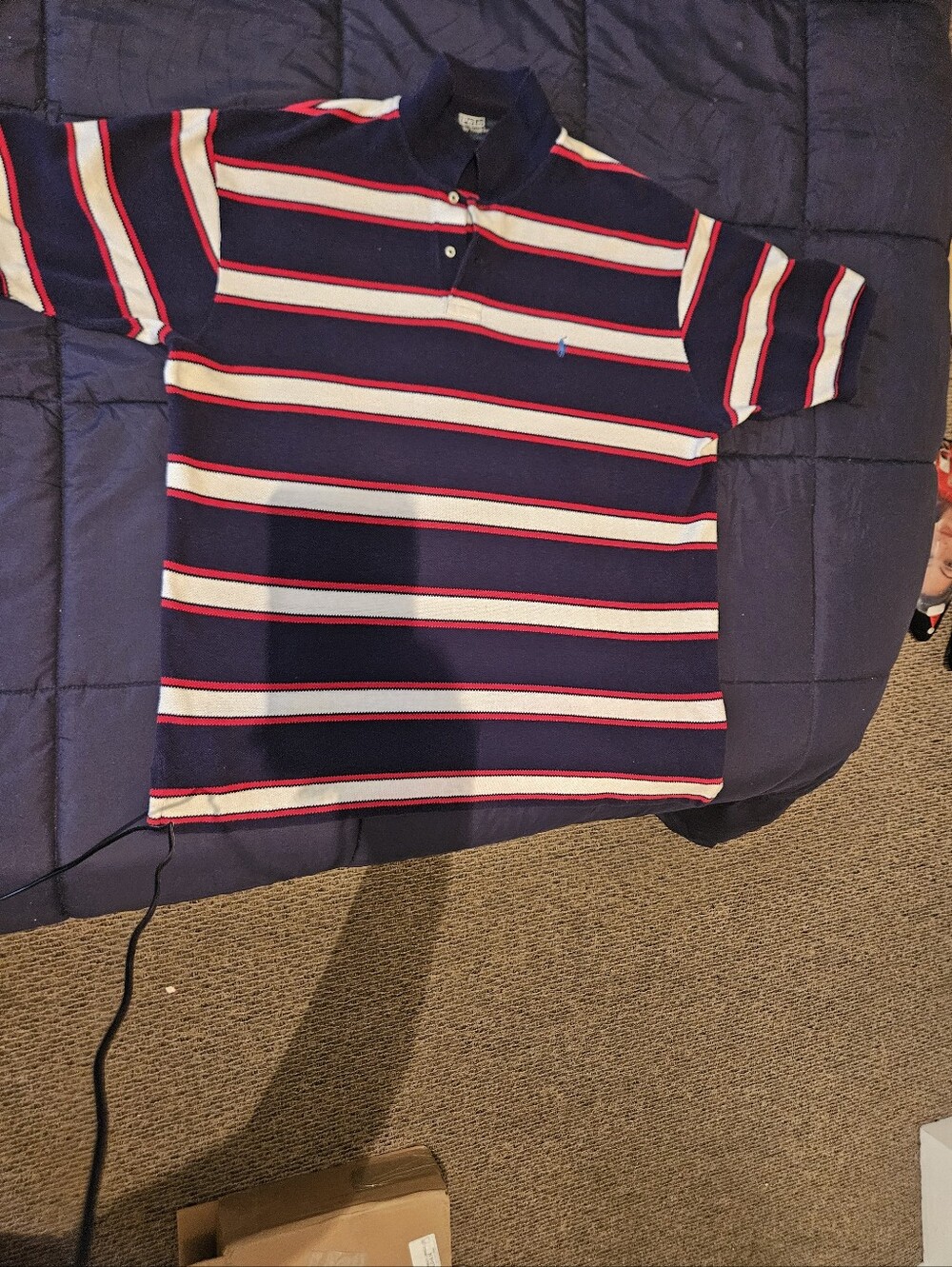 Polo by Ralph Lauren Navy, White & Red Striped Polo XXL - LIKE NEW/WORN TWICE